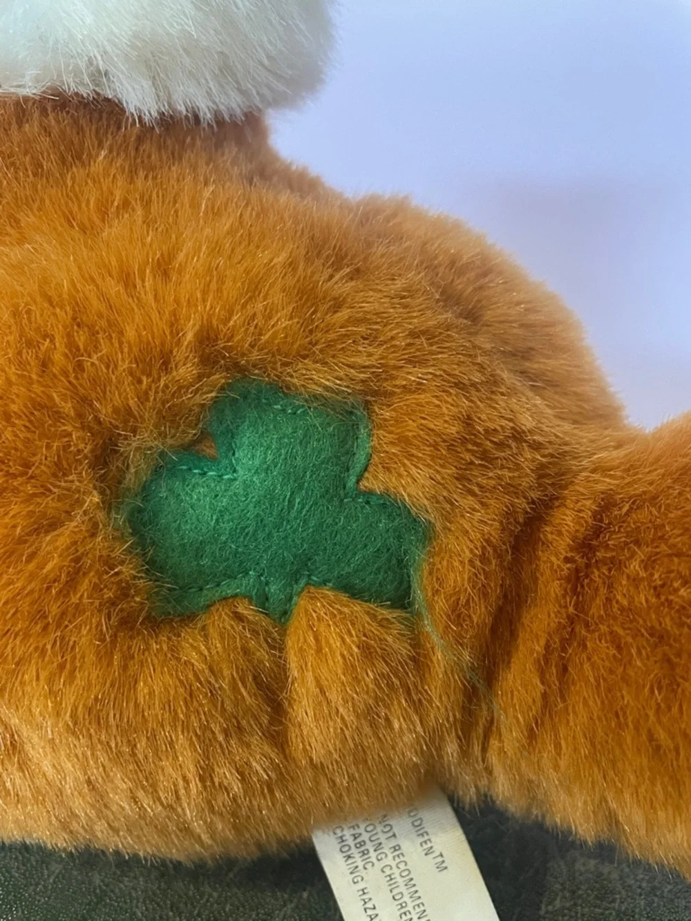 Plush Fox Plushie with Green Clover Patch